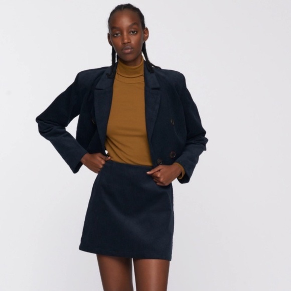 KOTN Navy Cropped Blazer